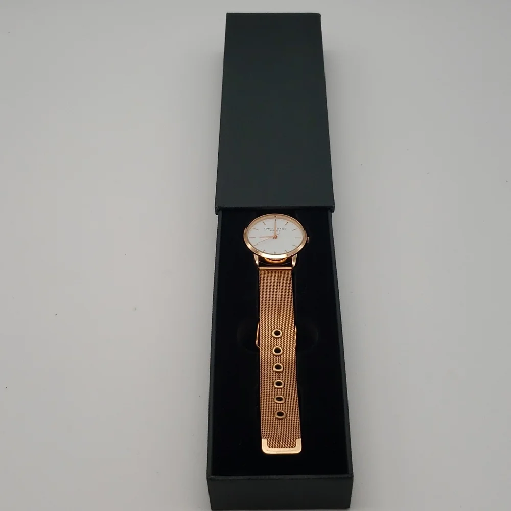 Eddie Borgo The Soho Rose Gold Watch-Woven Strap Quartz Movement